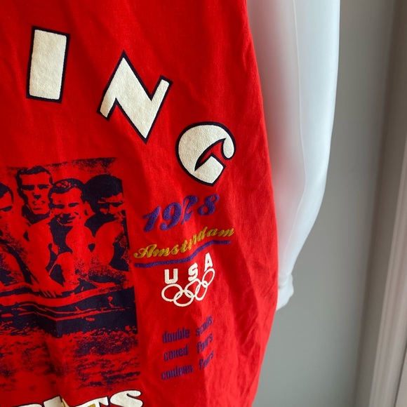 Vintage/Retro USA Olympic Brand Apparel NWT Men Red Tank SZ XL Rowing Eights - Picture 4 of 12